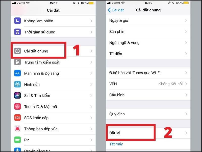 Khôi phục lại cài đặt gốc iPhone