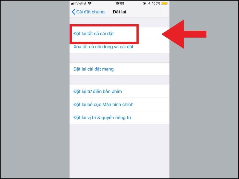 khôi phục cài đặt gốc trên iPhone