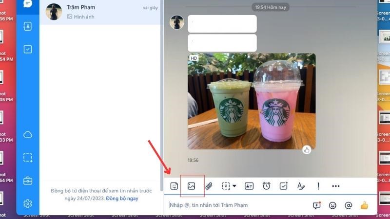 Cách gửi hình ảnh qua Zalo trên MacBook