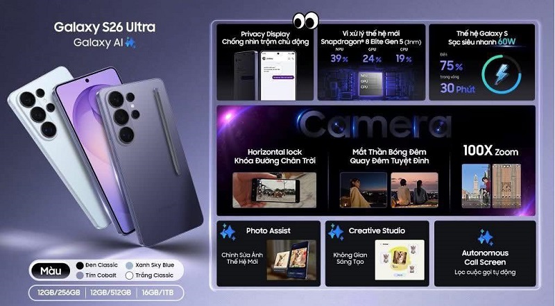 Hiệu Năng Samsung Galaxy S26 Ultra Hiệu Năng Samsung Galaxy S26 Ultra