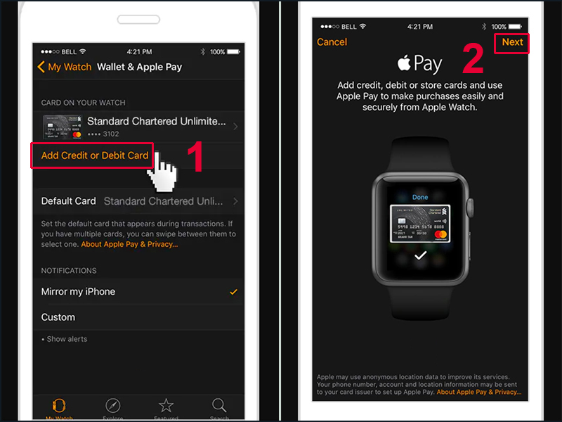 Thiết lập Apple Pay trên Apple Watch