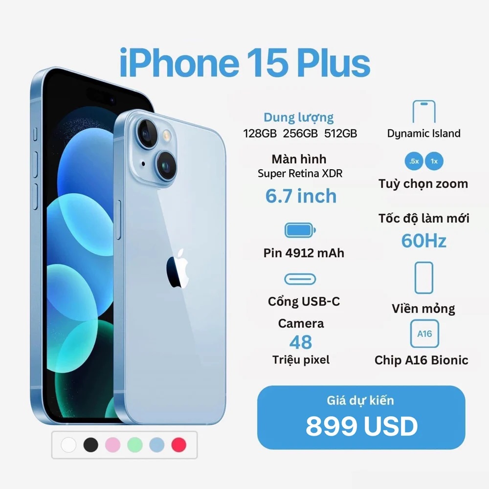 Cấu hình iPhone 15 Plus