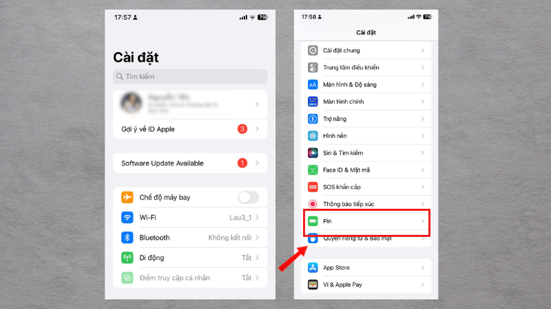 Kiểm tra tình trạng pin trên iPhone