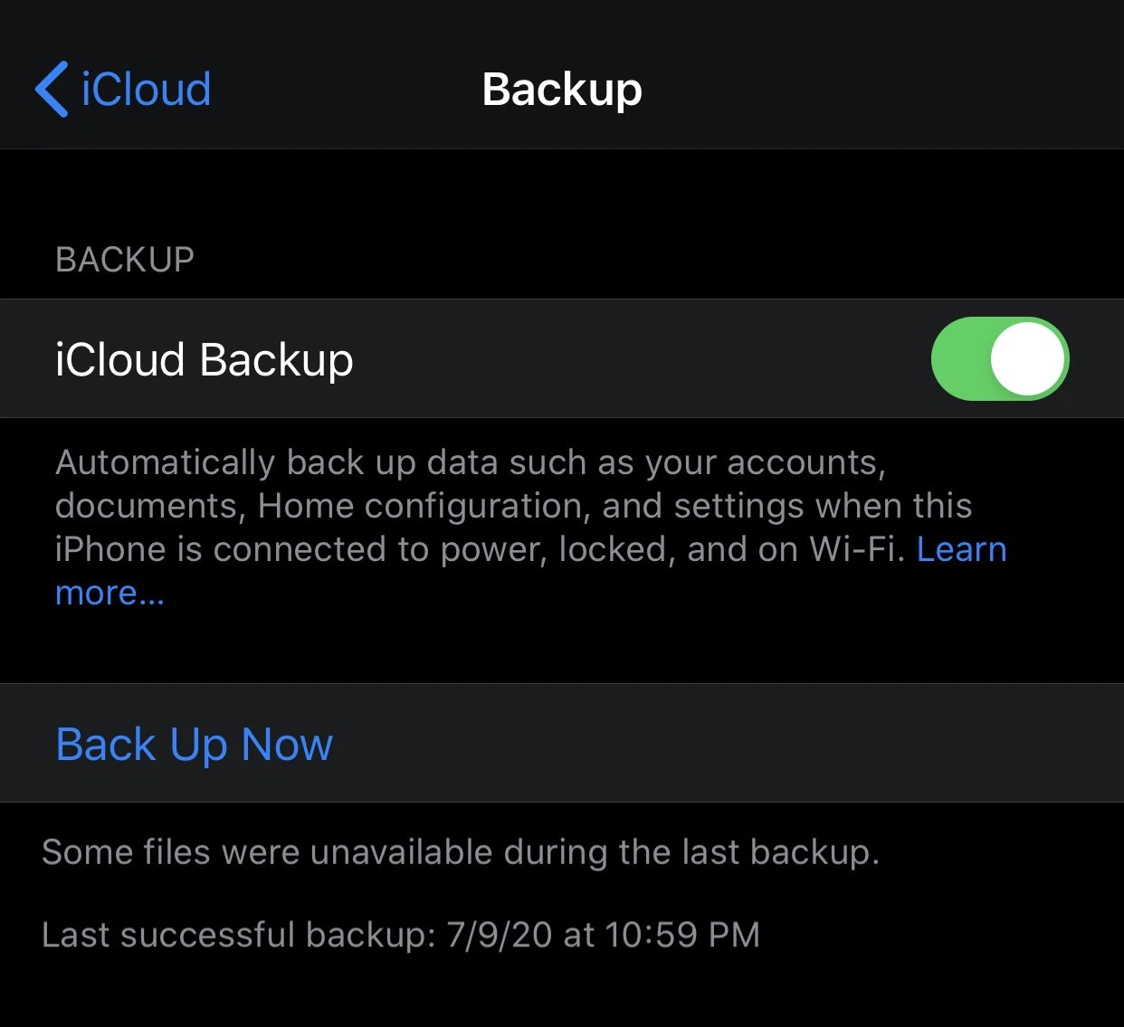 sao lưu iCloud